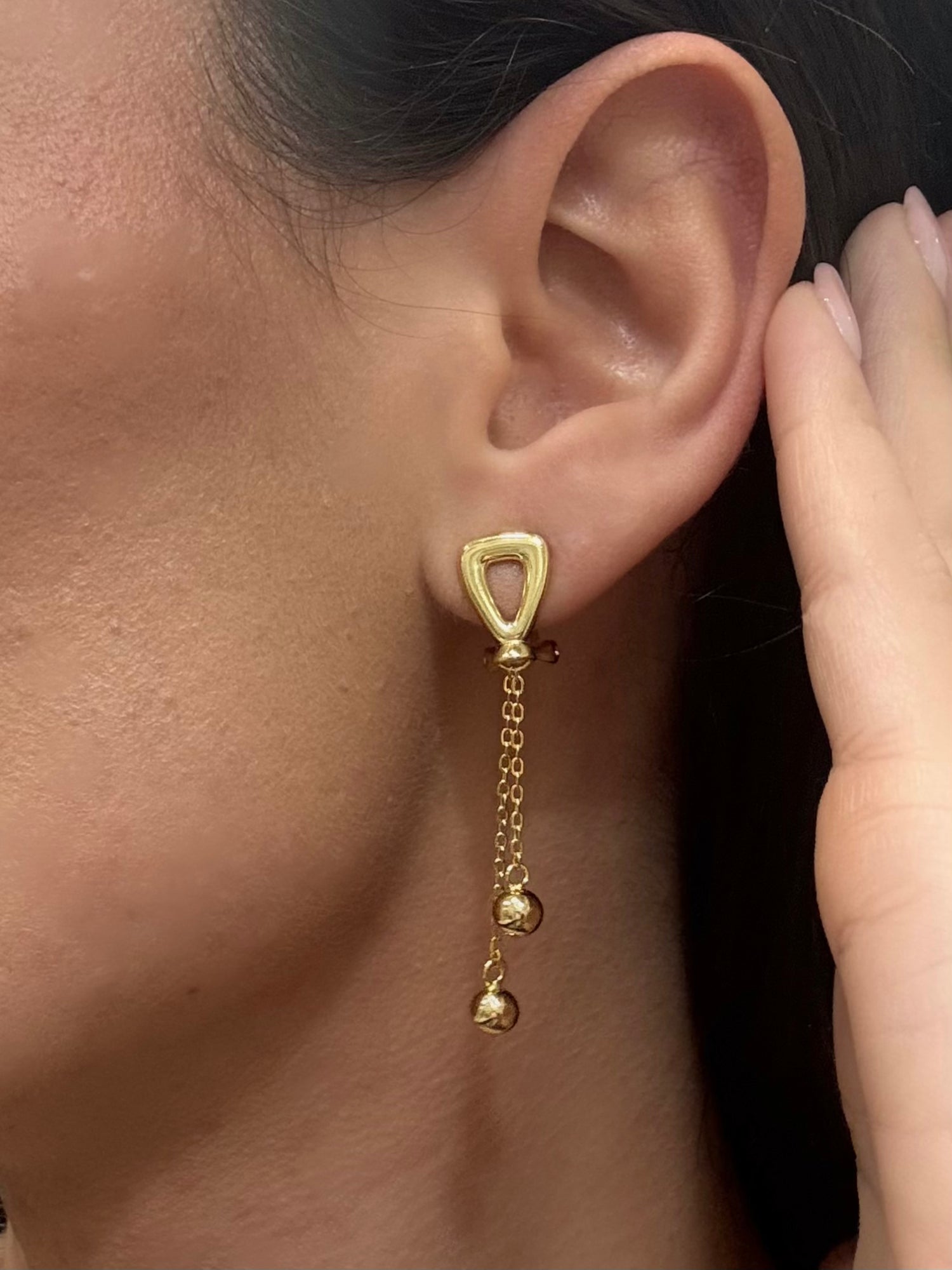 Orecchino Triangle oro in argento 925
