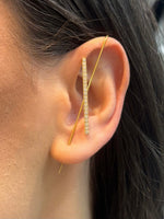 Piercing linea di zirconi dorato in acciaio inossidabile