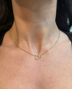 Collana doppio cuore oro in argento 925 con zirconi