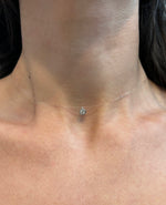 Collana invisibile punto luce filo trasparente argento 925