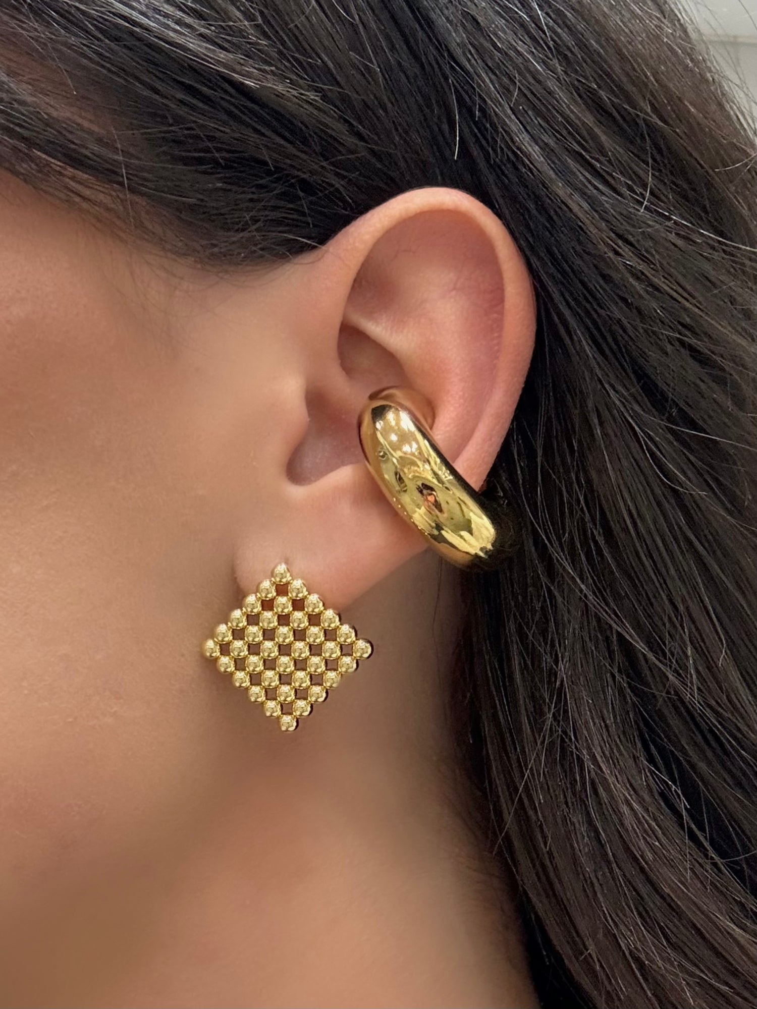 Ear cuff big oro liscio in acciaio inossidabile