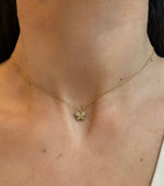Collana farfalla oro con zirconi in acciaio inossidabile