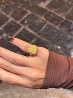 Anello Chevalier quadrato oro in argento 925