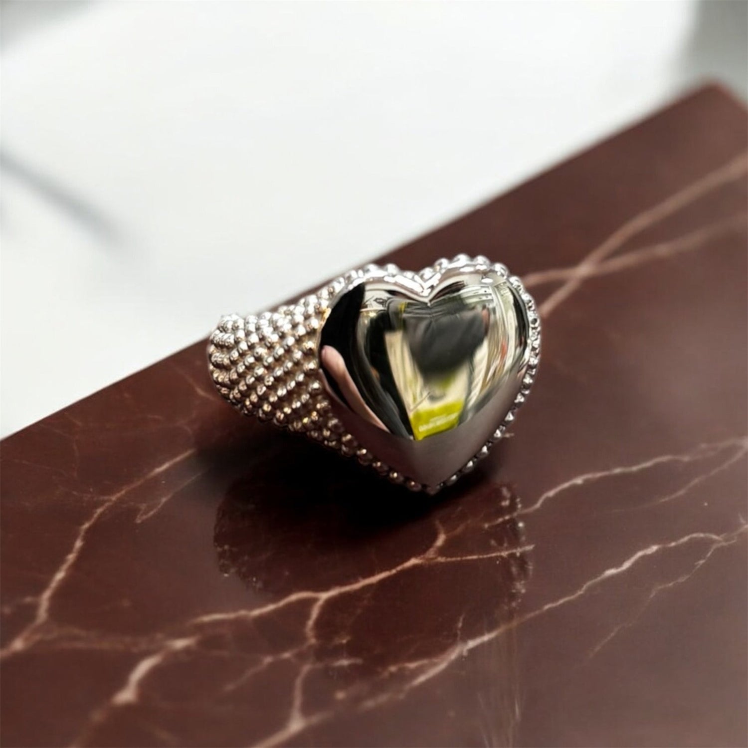Anello chevalier cuore in argento 925 - SIddharta