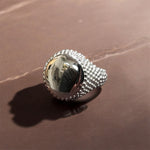 Anello chevalier in argento 925 puntinato ai lati - SIddharta