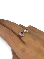 Anello doppio zircone rosa argento 925 - SIddharta