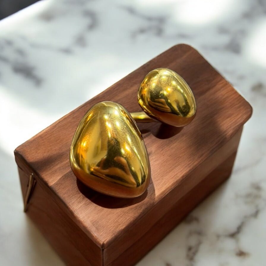 Anello incrocio oro in acciaio inossidabile - SIddharta