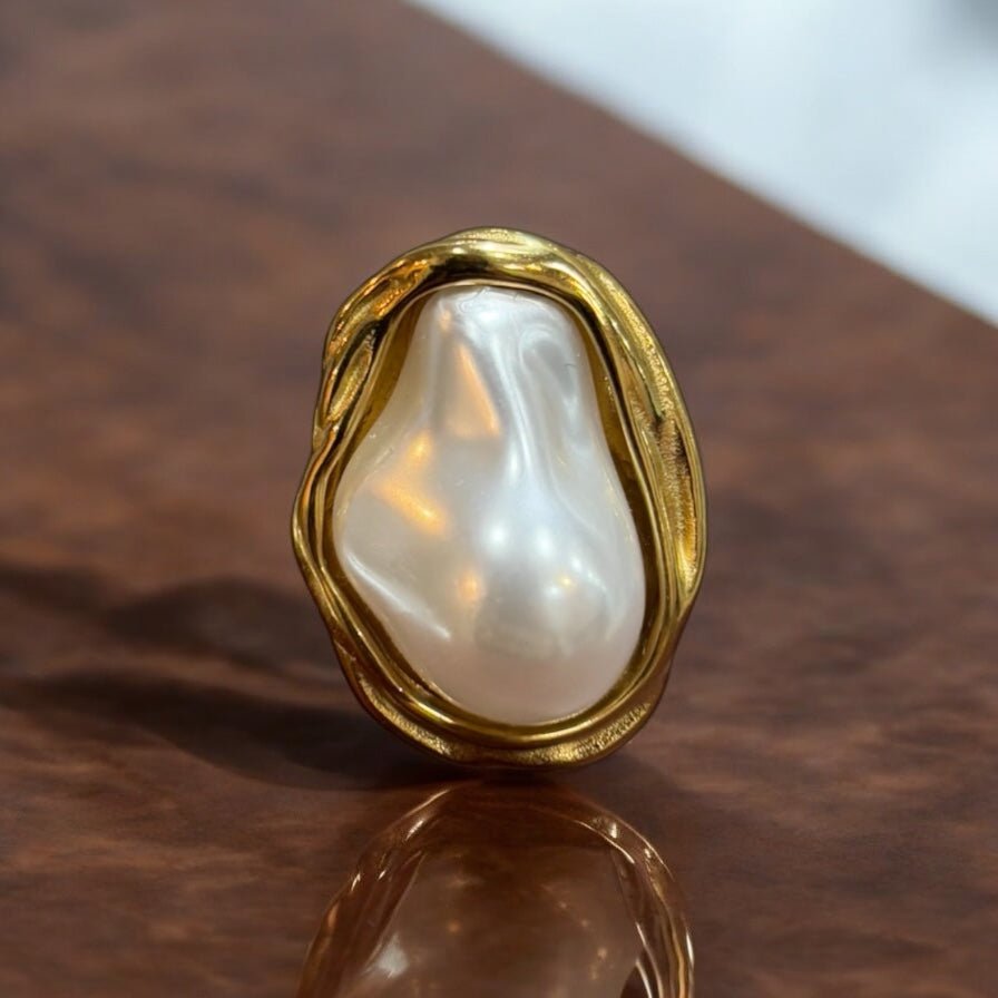 Anello perla oro in acciaio inossidabile - SIddharta