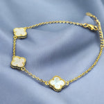 Bracciale 3 fiori argento 925 bagnato in oro - SIddharta