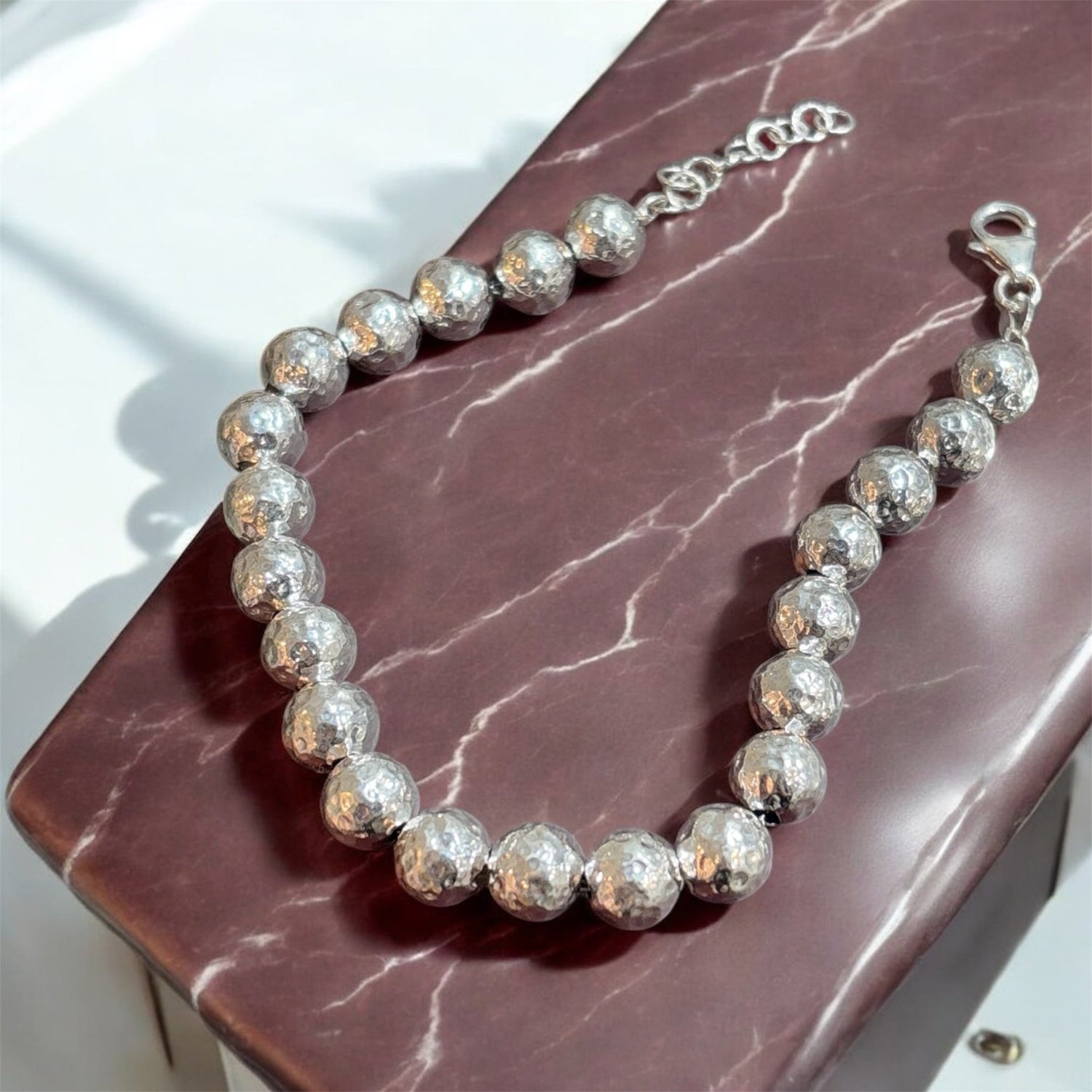 Bracciale palline sfaccettate XL in argento 925 - SIddharta