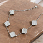 Bracciale quadrifoglio 5 fiori con zirconi in argento 925 - SIddharta