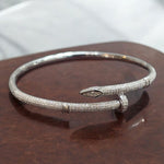 Bracciale rigido chiodo con zirconi in argento 925 - SIddharta