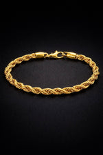 Bracciale Uomo Maglia Corda Acciaio Dorato – Catena Rope Elegante Regolabile - SIddharta