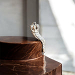 Ciondolo cornetto coroncina con zirconi in argento 925 - SIddharta