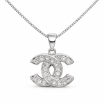 Ciondolo doppia c con Zirconi e Catenina Veneziana in Argento 925 - SIddharta