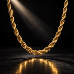 Collana Corda Uomo in Acciaio Inossidabile 316L Dorato – Catena Intrecciata Resistente all’Acqua - SIddharta