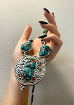 Collana medaglione turchese e corallo - SIddharta