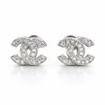 Orecchini Doppia C in Argento 925 con Zirconi Luminosi – Modello Elegante - SIddharta