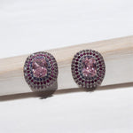Orecchini lobo con zirconi rosa in argento 925 - SIddharta