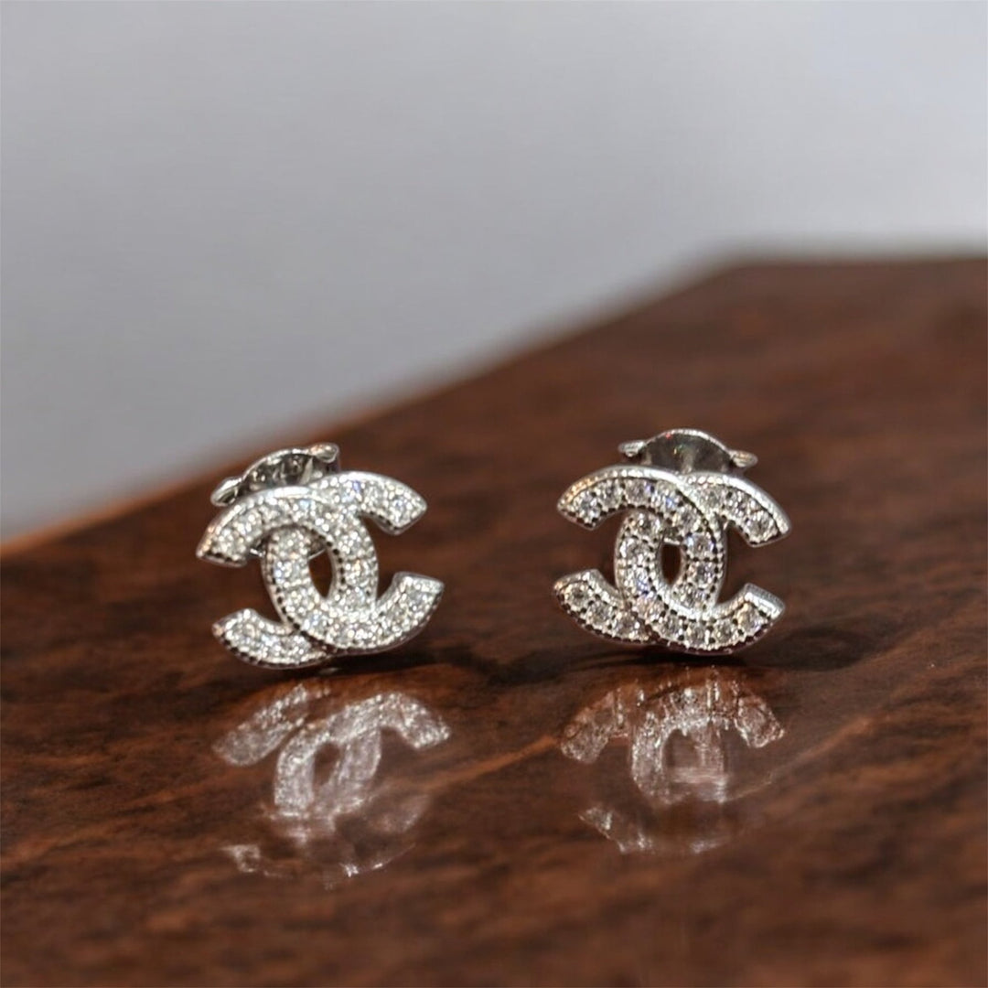 Orecchini mood chanel con zirconi in argento 925 - SIddharta