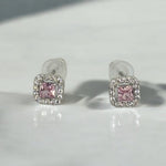 Orecchini son zircone rosa argento 925 - SIddharta