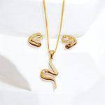 Set Snake collana orecchini oro in argento 925 - SIddharta