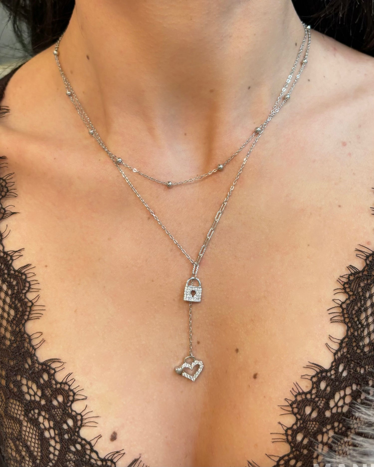 Collana Amore doppio giro in argento 925