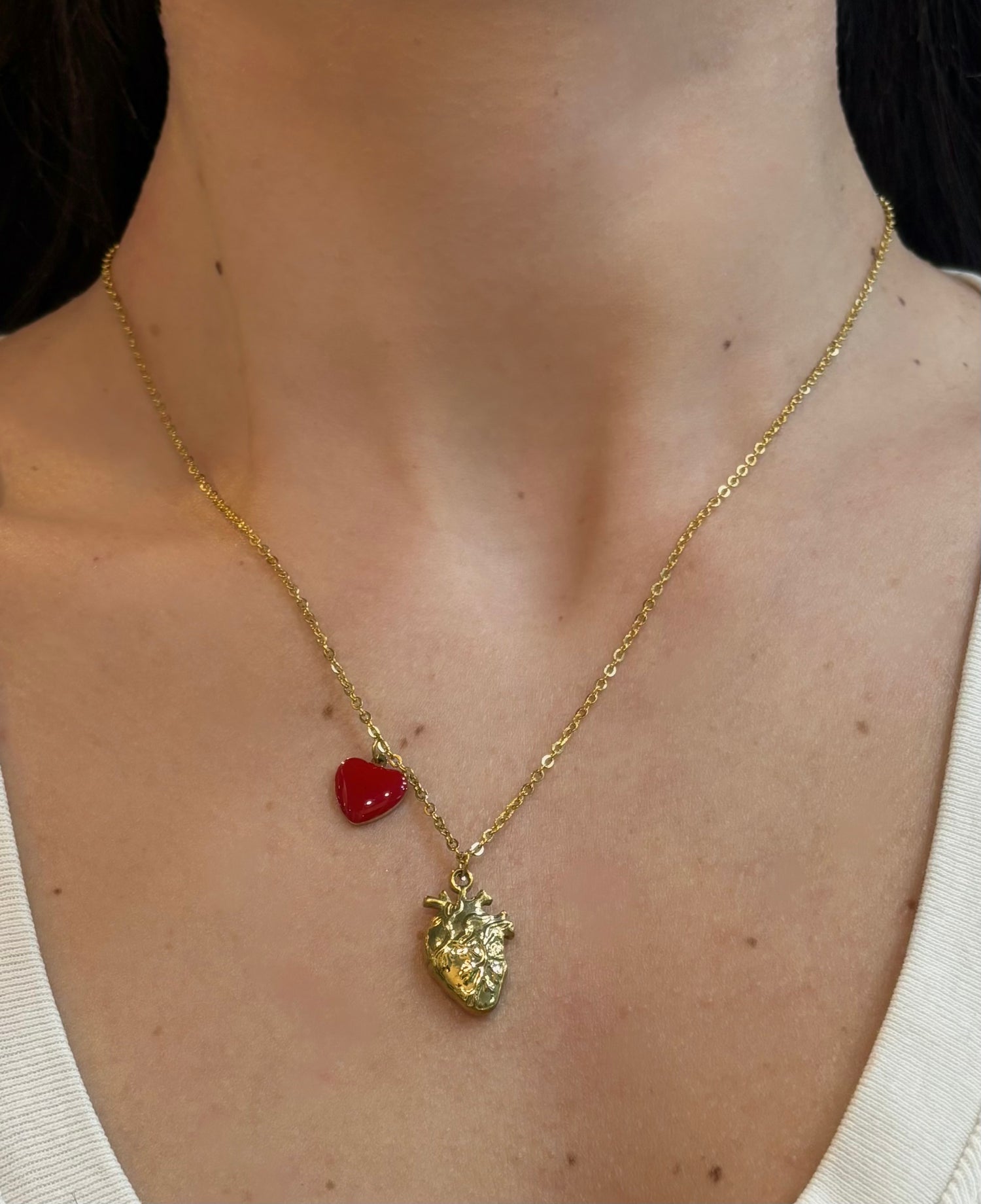 Collana cuore sacro oro in acciaio inossidabile