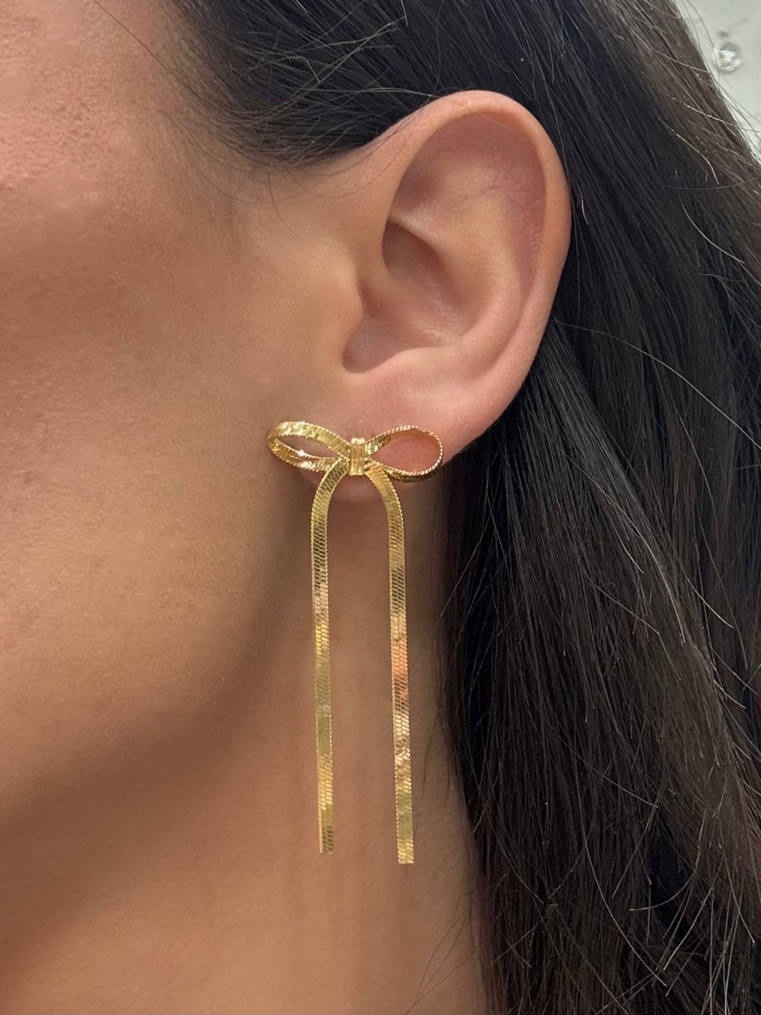 Orecchini fiocco oro in argento 925