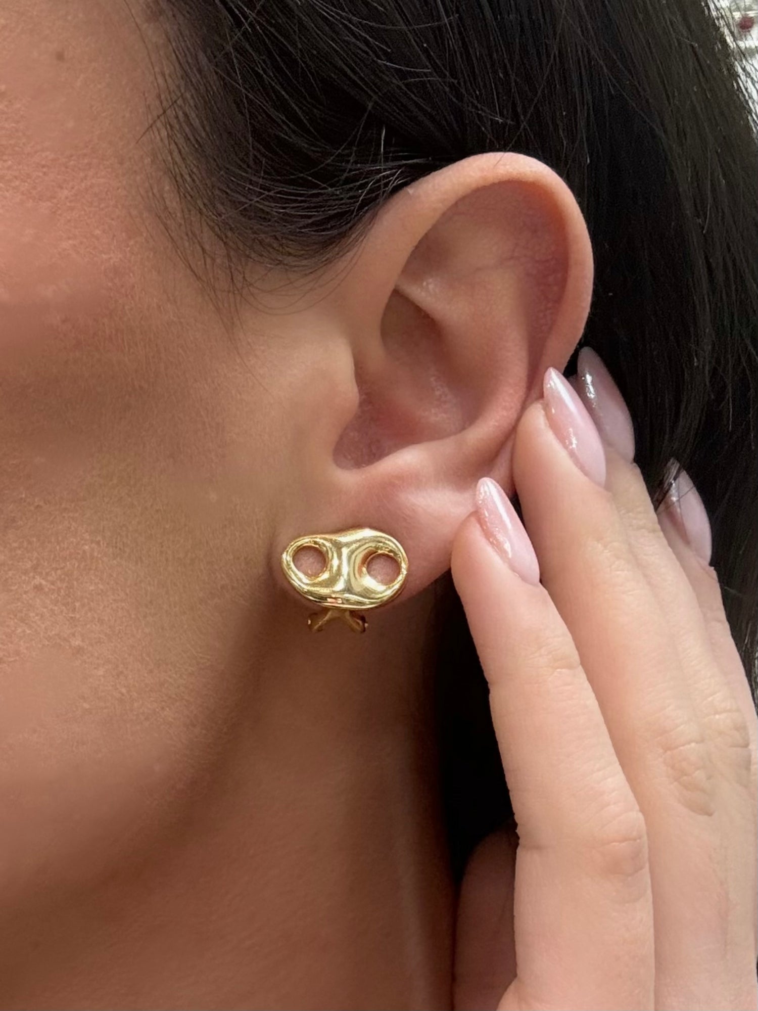 Orecchino graffetta oro in argento 925