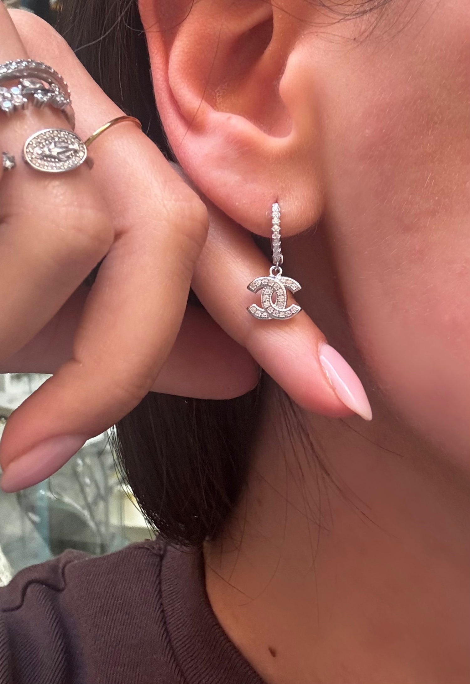 Orecchini CC in argento O25