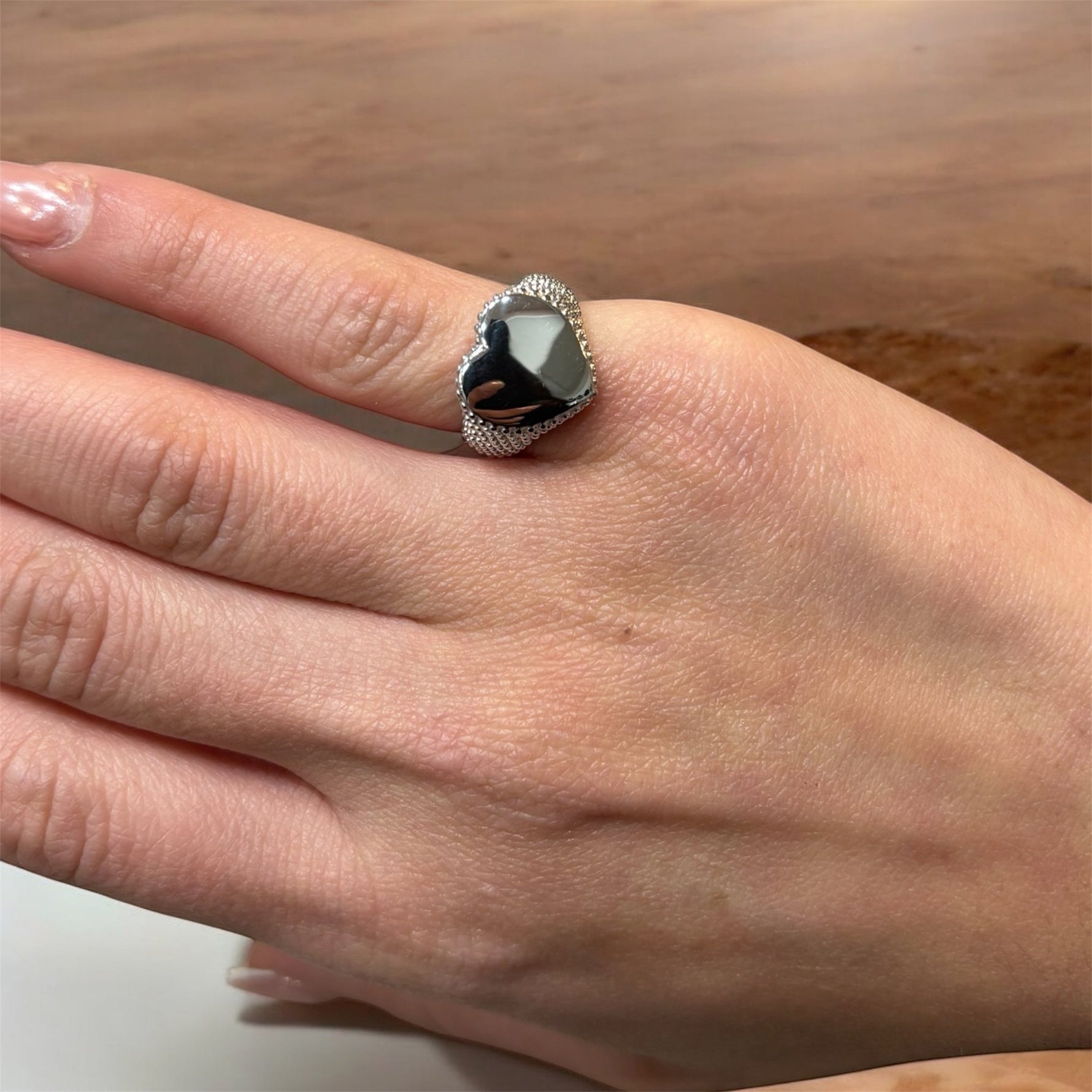 Anello chevalier cuore in argento 925 - SIddharta