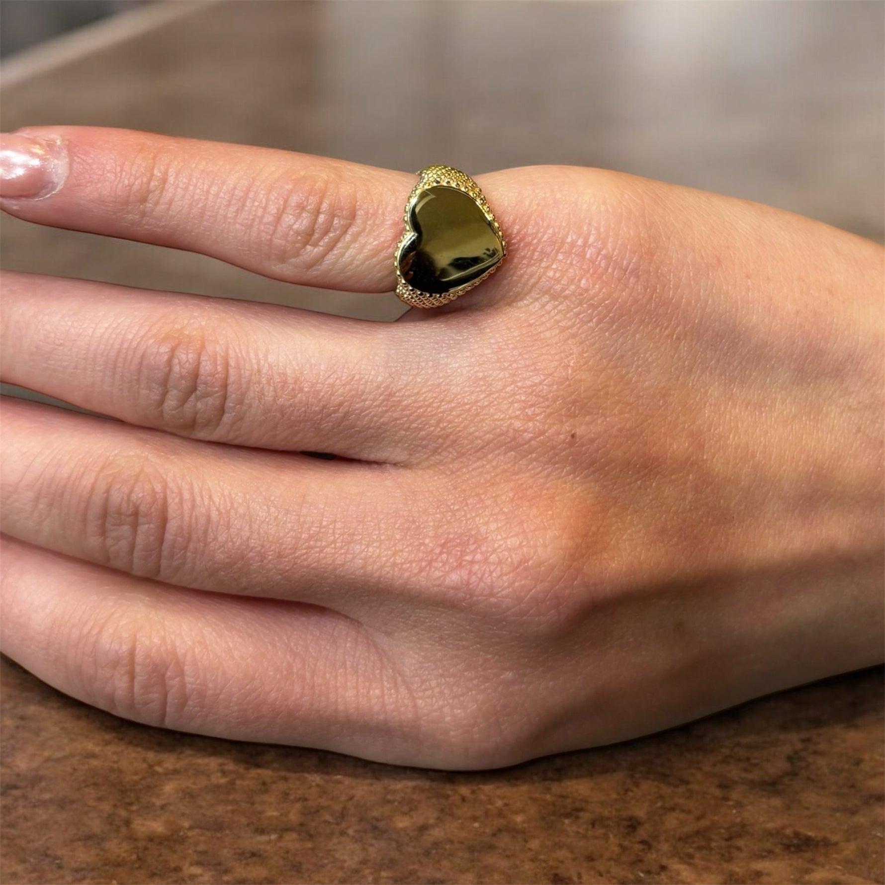 Anello chevalier cuore oro in argento 925 - SIddharta