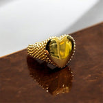 Anello chevalier cuore oro in argento 925 - SIddharta