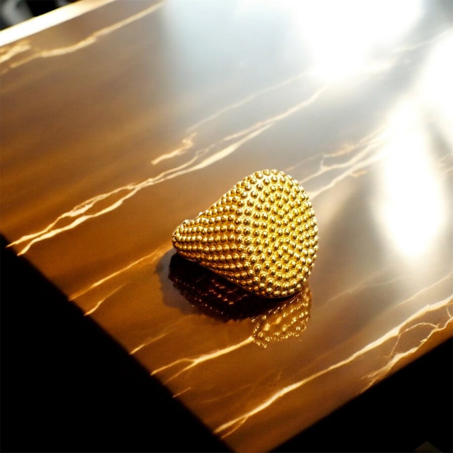 Anello Chevalier ovale dorato in argento 925 - SIddharta