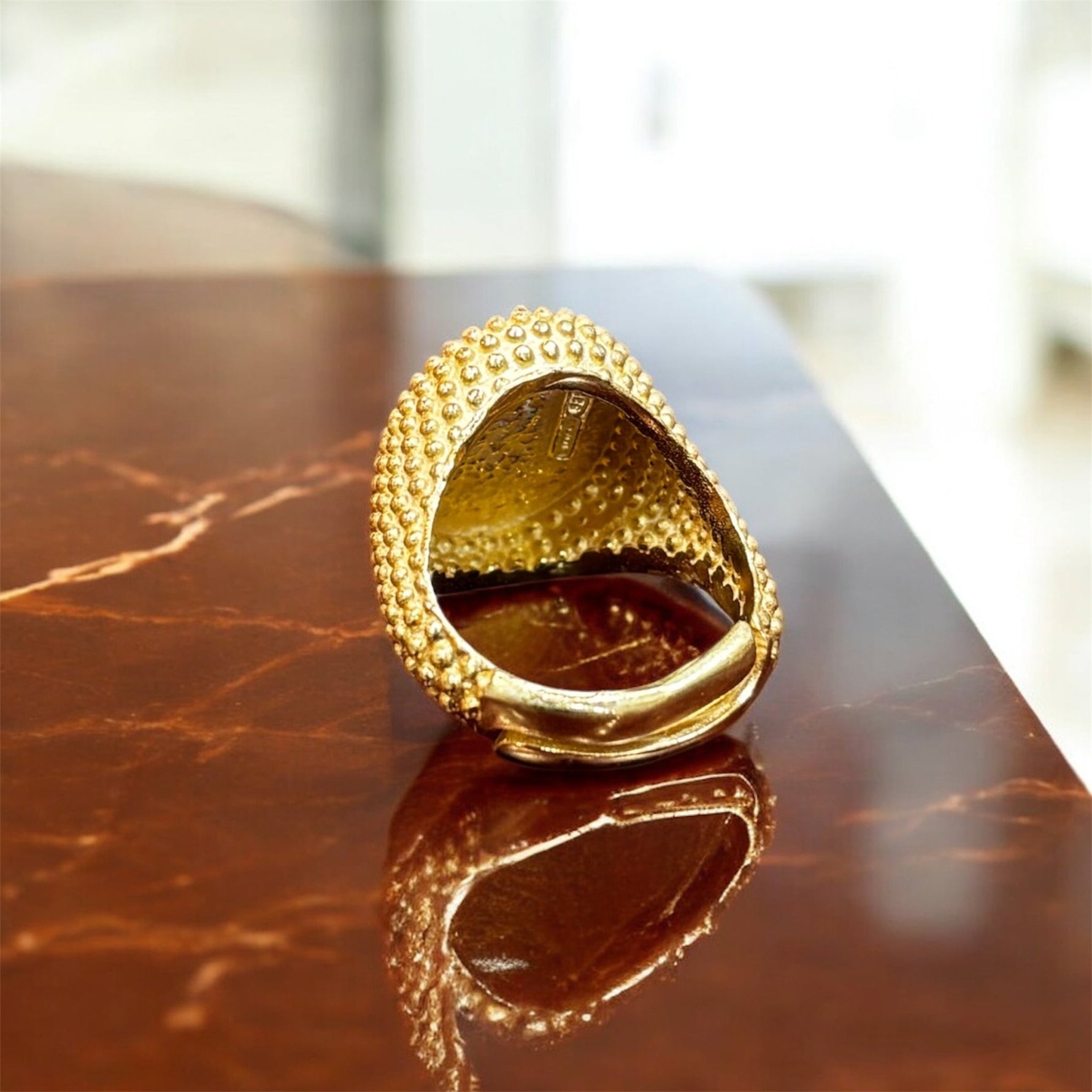 Anello Chevalier ovale dorato in argento 925 - SIddharta