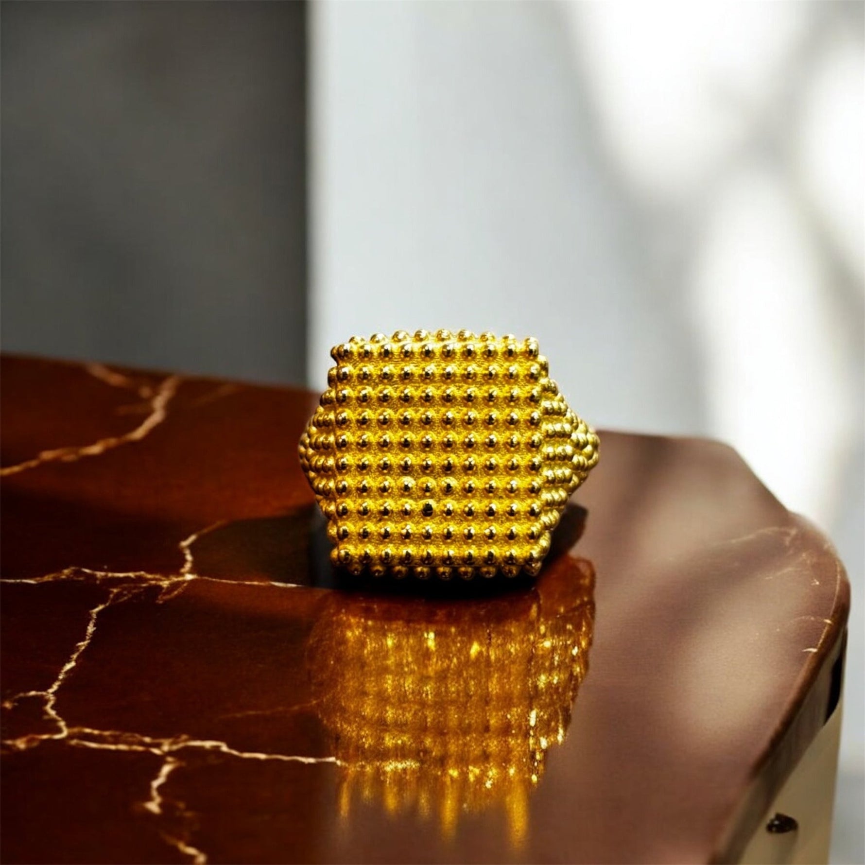 Anello Chevalier quadrato oro in argento 925 - SIddharta