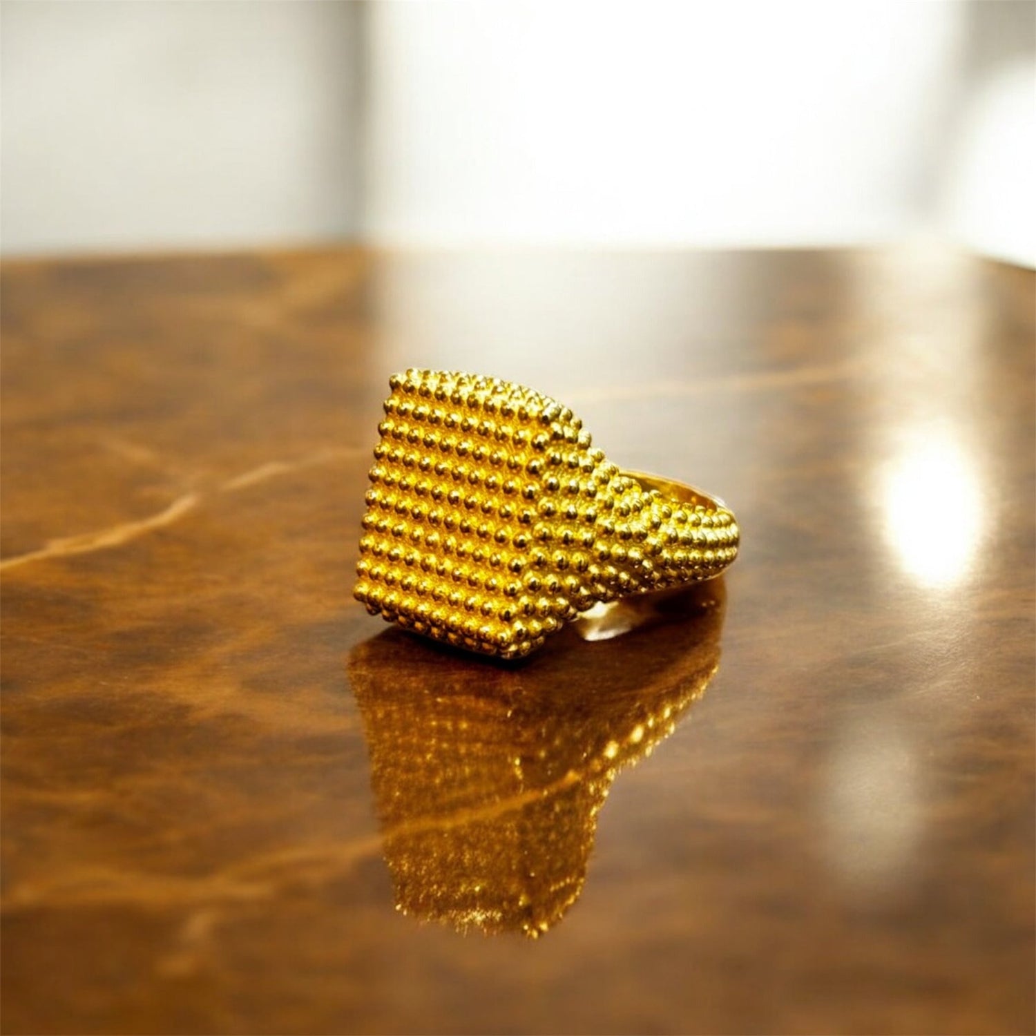 Anello Chevalier quadrato oro in argento 925 - SIddharta