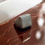 Anello Chevalier quadrato oro in argento 925 - SIddharta