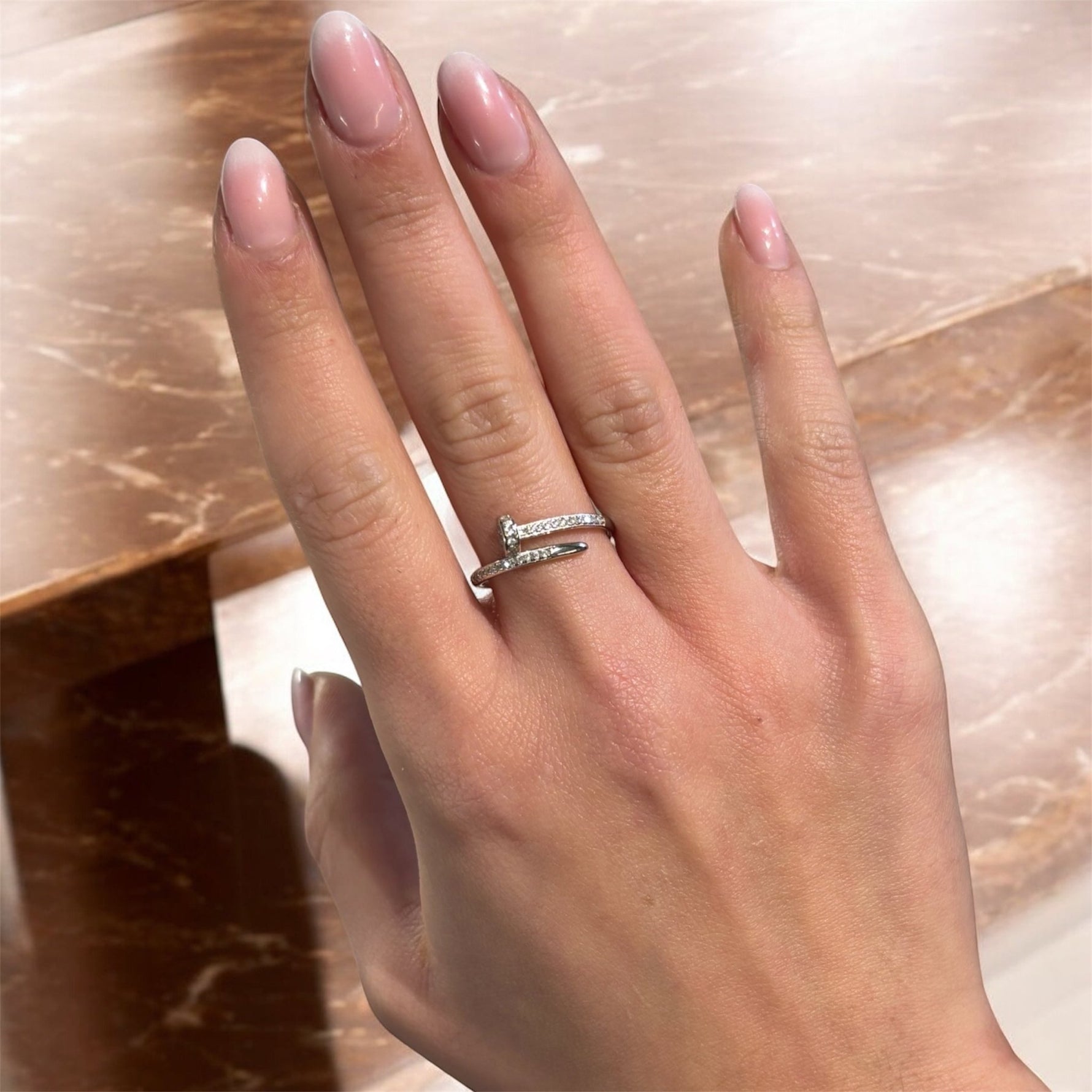 Anello chiodo con zirconi in argento 925 - SIddharta