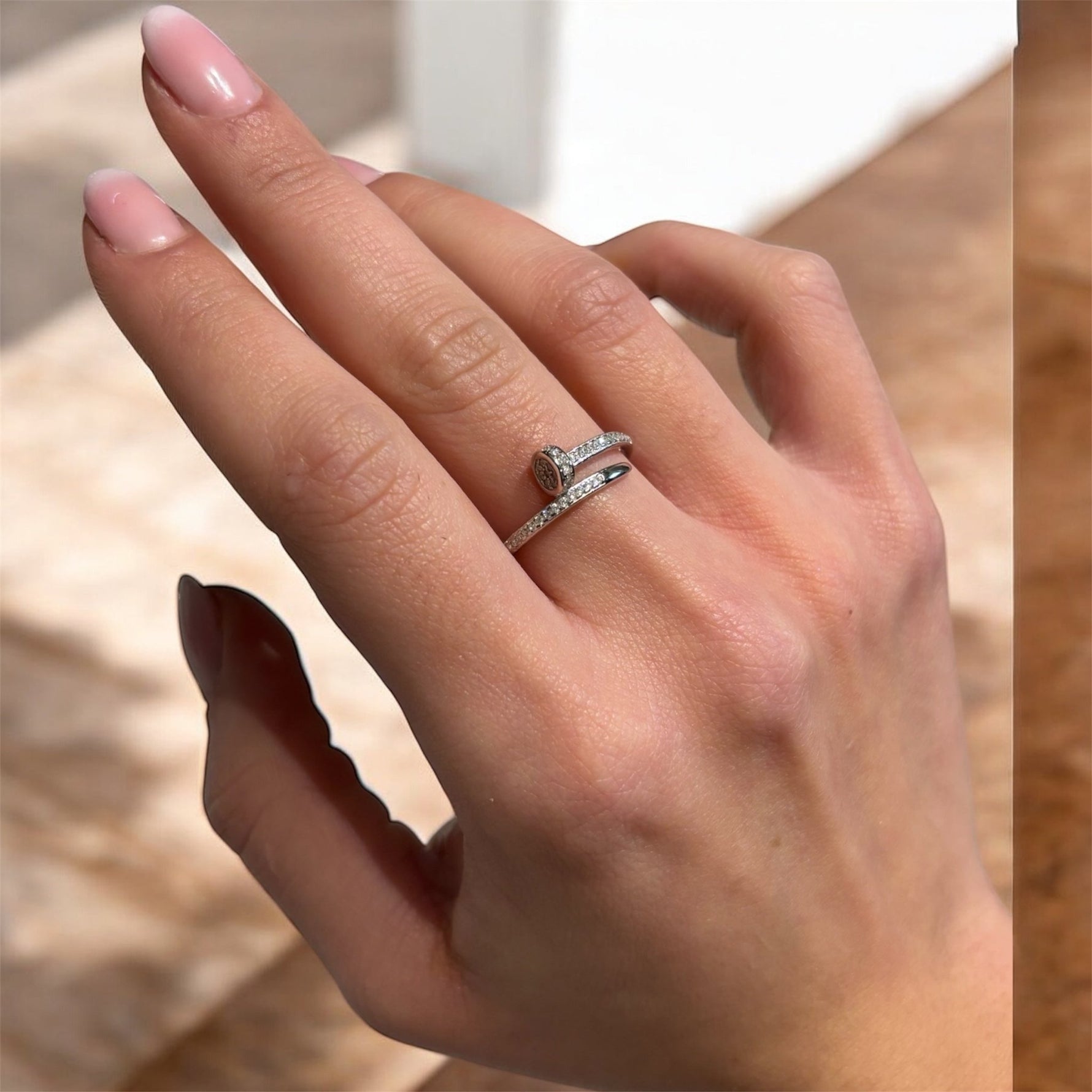 Anello chiodo con zirconi in argento 925 - SIddharta