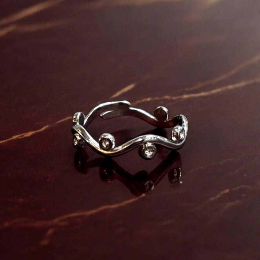 Anello con zirconi in acciaio inossidabile - SIddharta