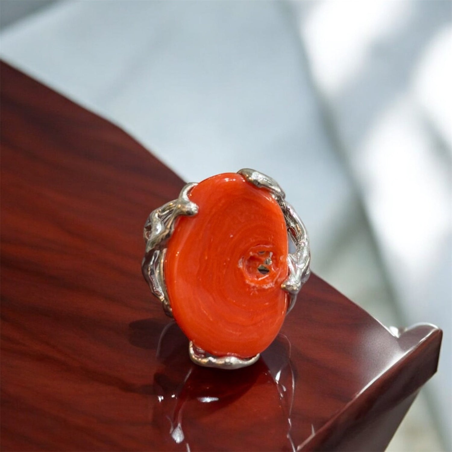 Anello corallo in argento 925 - SIddharta
