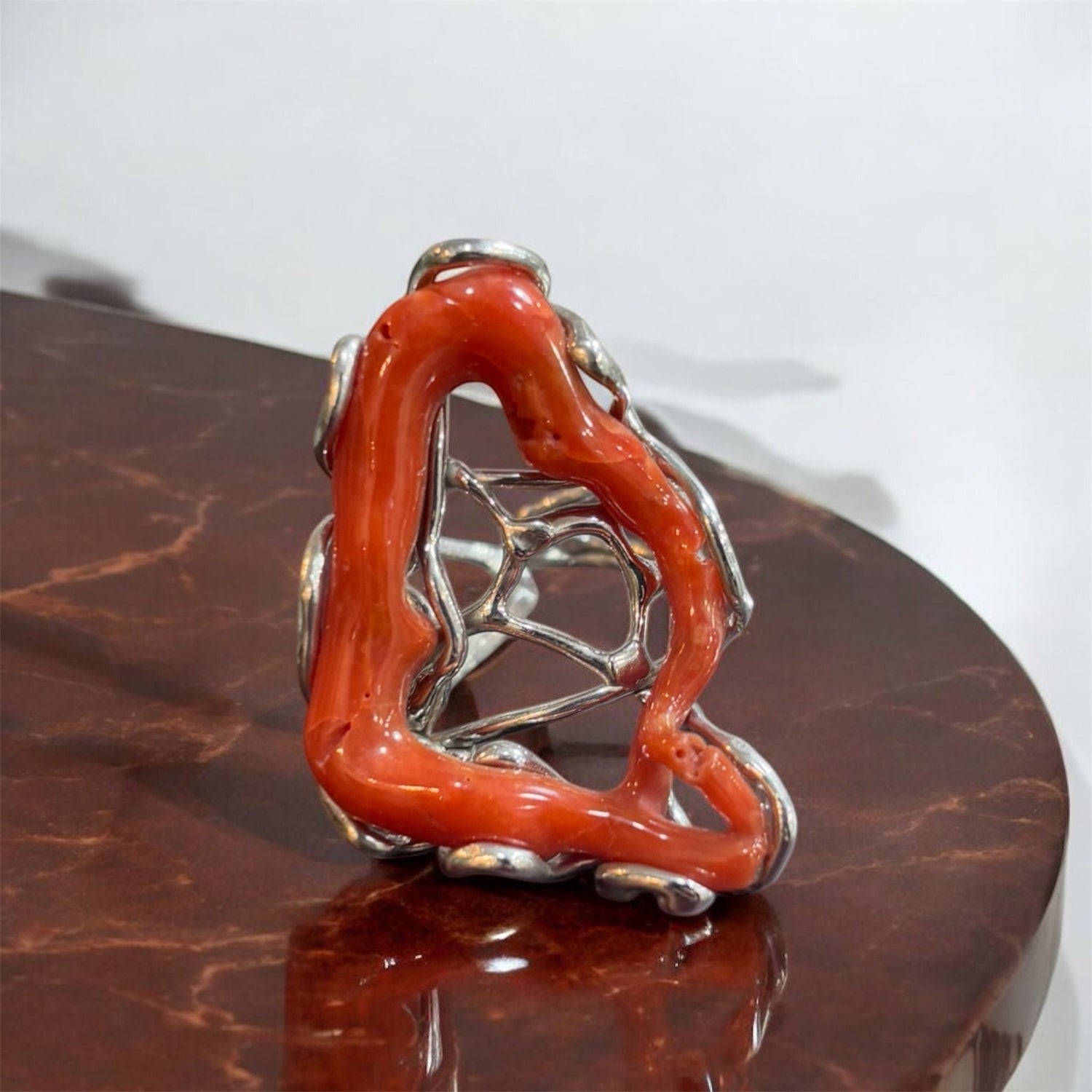 Anello corallo regolabile - SIddharta