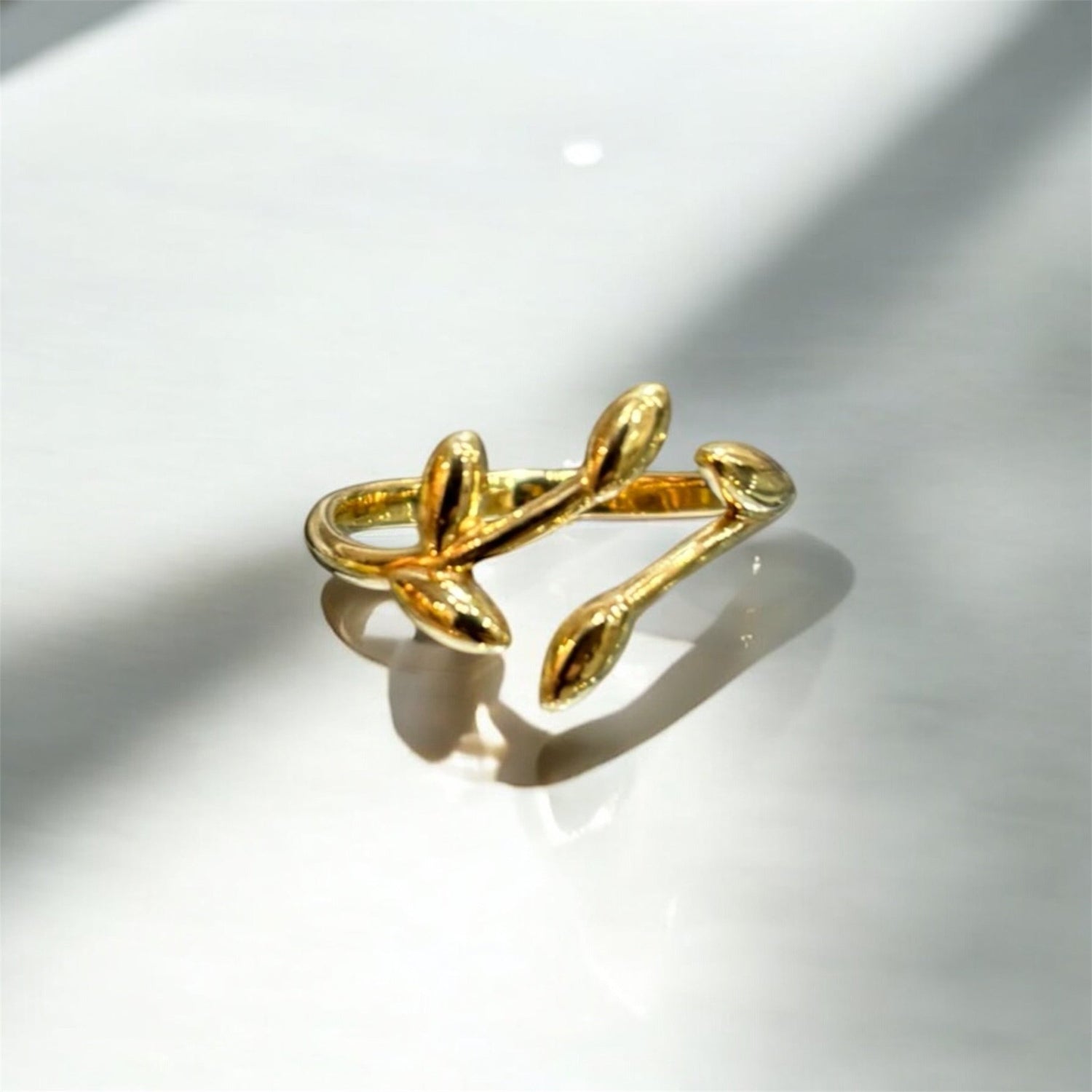 Anello corona d’alloro dorato in argento 925 - SIddharta
