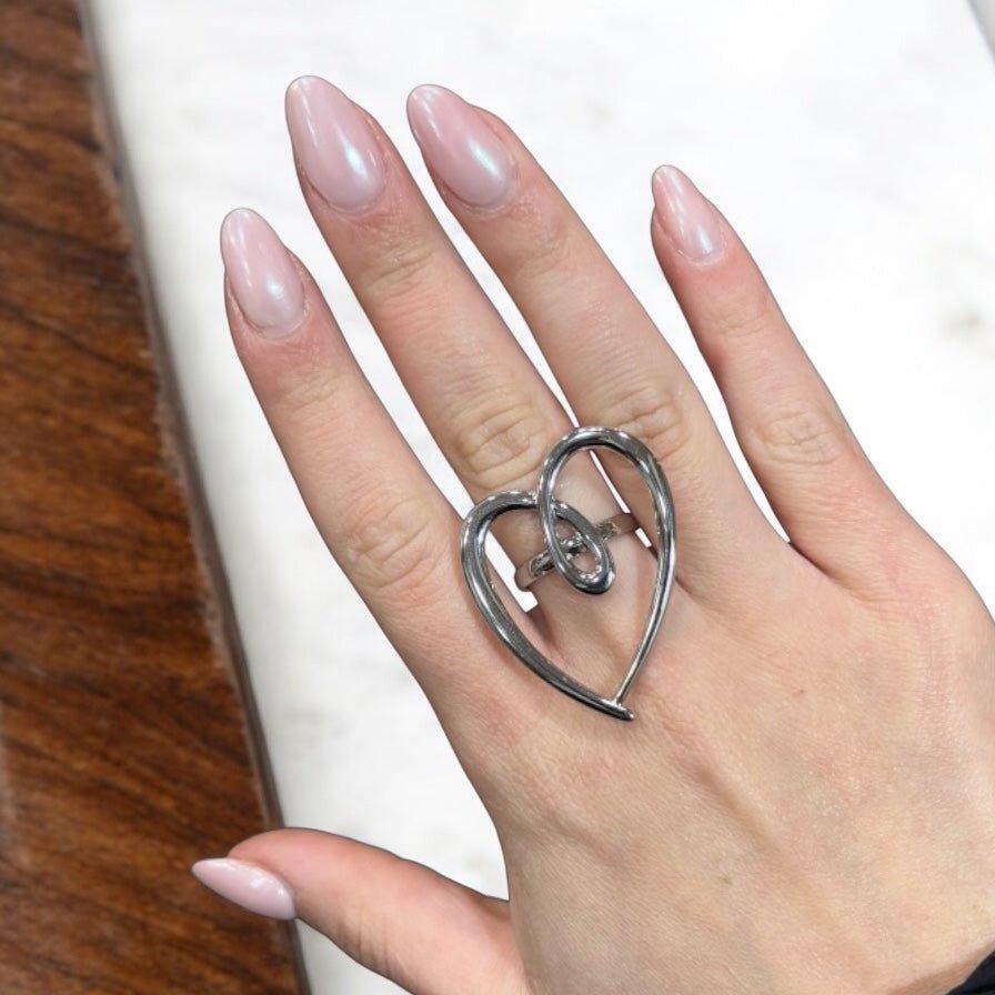Anello cuore big in acciaio inossidabile - SIddharta