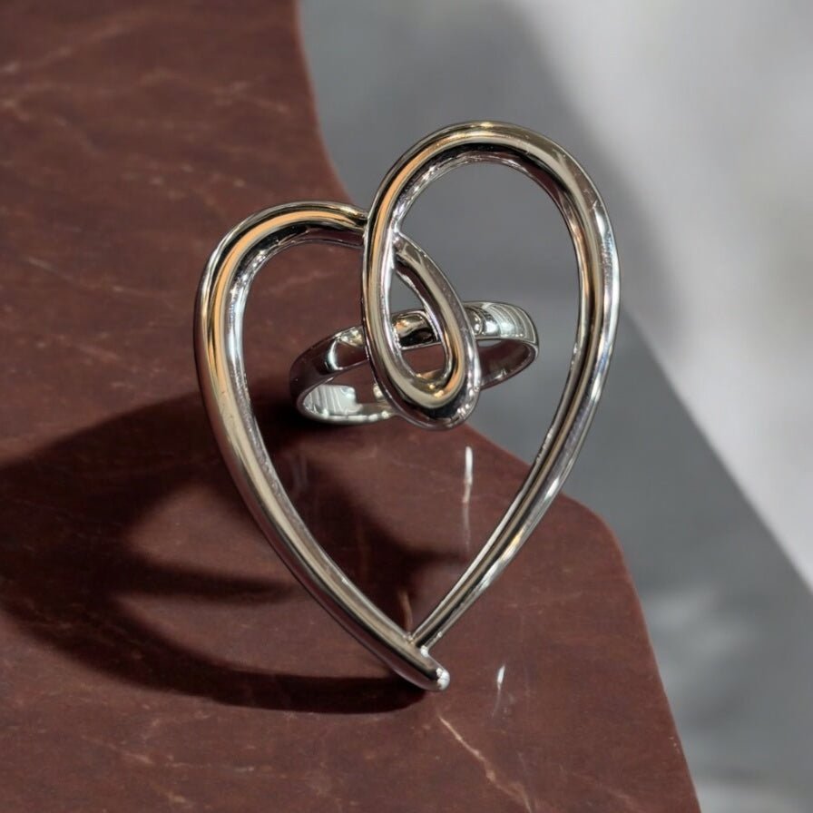 Anello cuore big in acciaio inossidabile - SIddharta