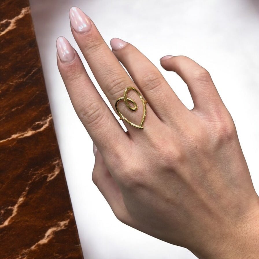 Anello cuore small oro in acciaio inossidabile - SIddharta