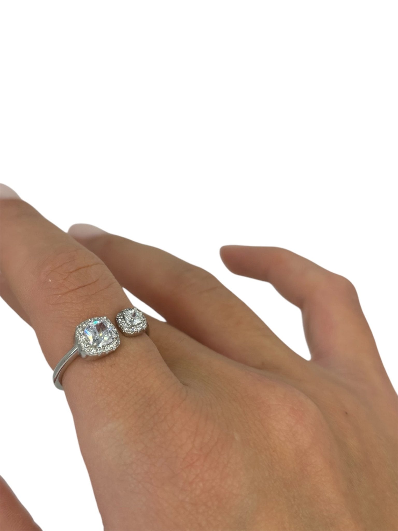 Anello doppio zircone argento 925 - SIddharta