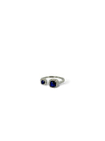 Anello doppio zircone blu argento 925 - SIddharta